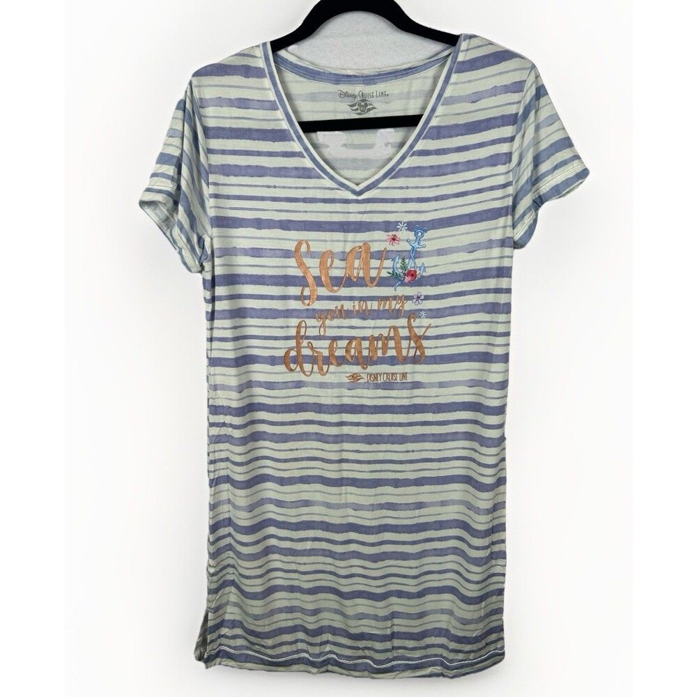 Disney Cruise Line Womens Nightgown Sleepshirt Nautical Sea You In My Dreams M/L